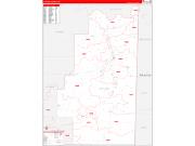Le Flore County, OK Wall Map Zip Code Red Line Style 2023